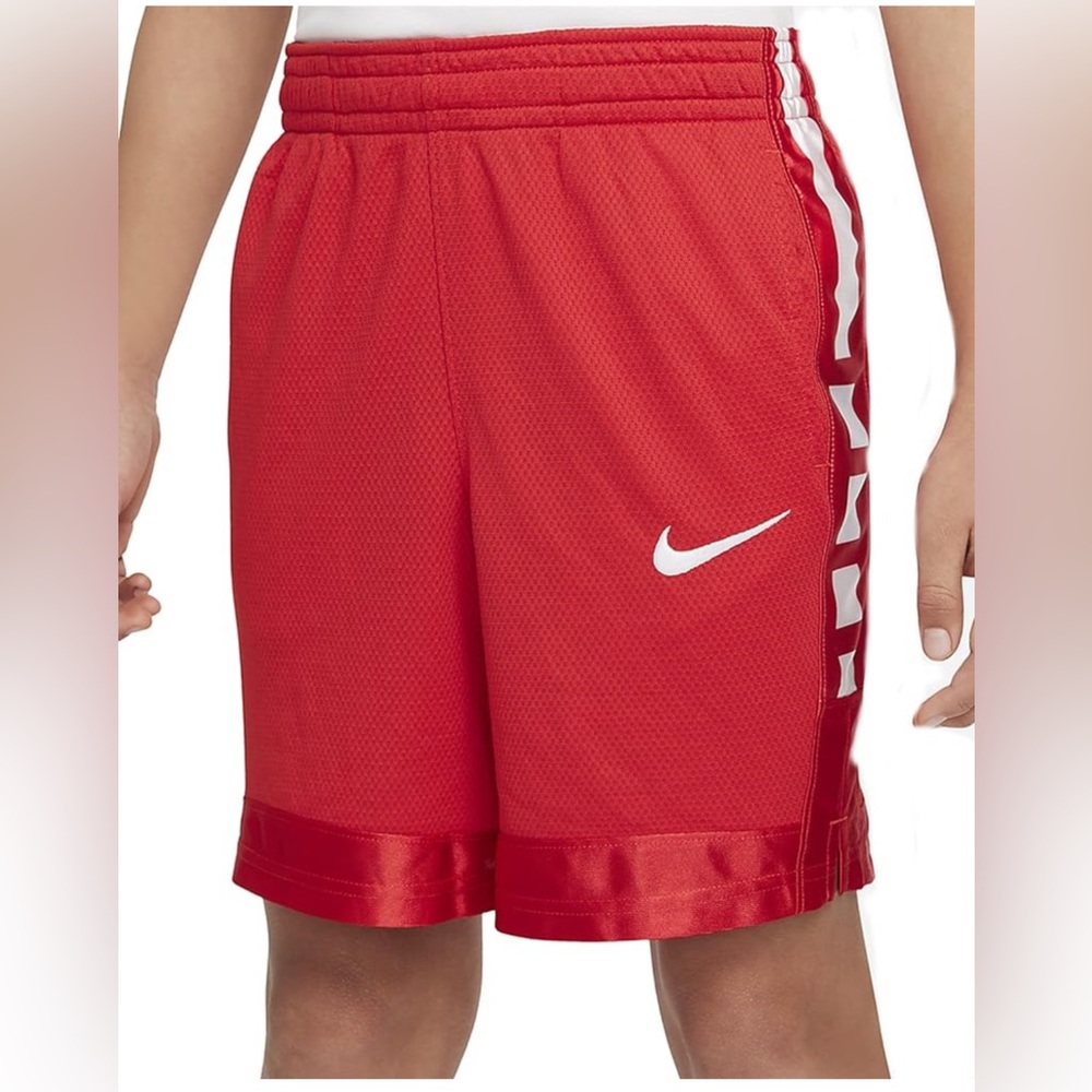 Nike Boy’s Elite Dri-Fit Basketball Shorts in Red and White| Size: L 14/16